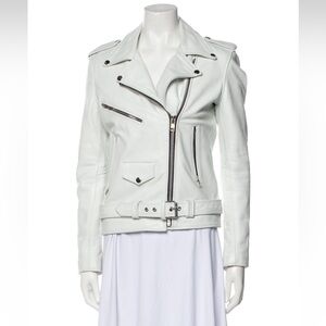 Understated Leather White Leather Biker Jacket - RARE
